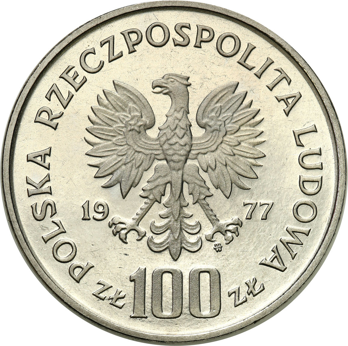 PRL. PRÓBA 100 złotych 1977 – Żubr